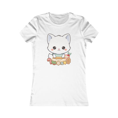 Kawaii Arctic Fox Christmas Tee for Cozy Holiday Bakers
