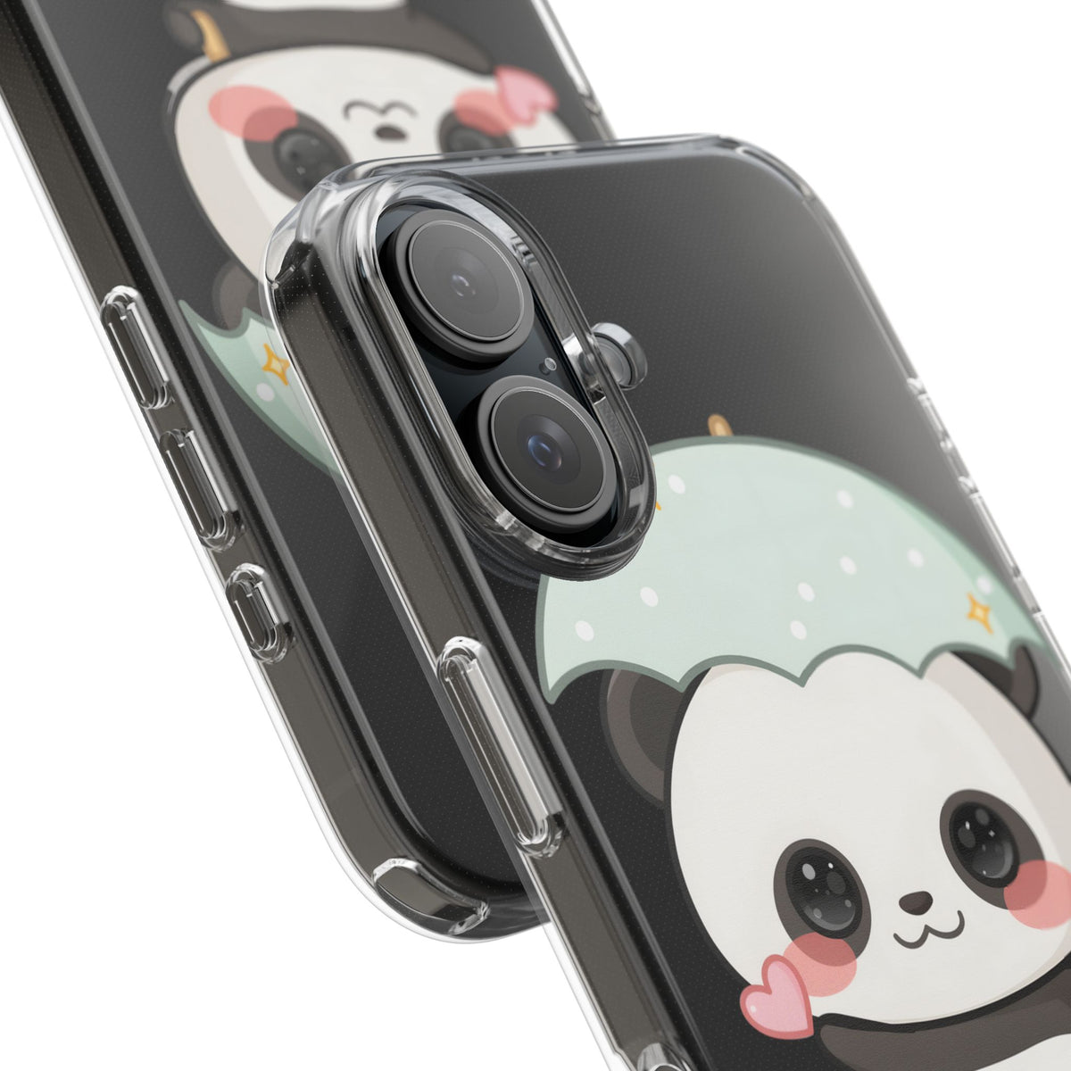 Kawaii Panda Clear Impact-Resistant Phone Case
