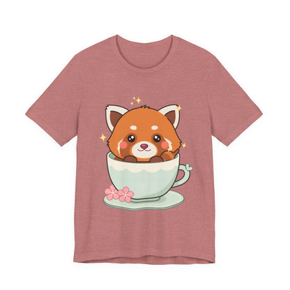 Kawaii Red Panda T-Shirt, Cute Tea Lover Gift