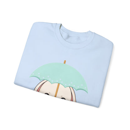 Kawaii Bunny Sweatshirt with Umbrella | Cute Chibi Gift