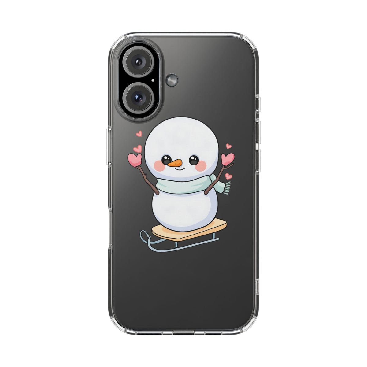 Kawaii Snowman Phone Case, Cute Winter Cheer