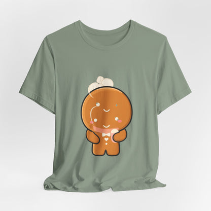 Kawaii Gingerbread Man T-Shirt for Cozy Cocoa Fans