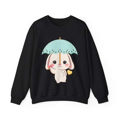 Kawaii Bunny Sweatshirt with Umbrella | Cute Chibi Gift