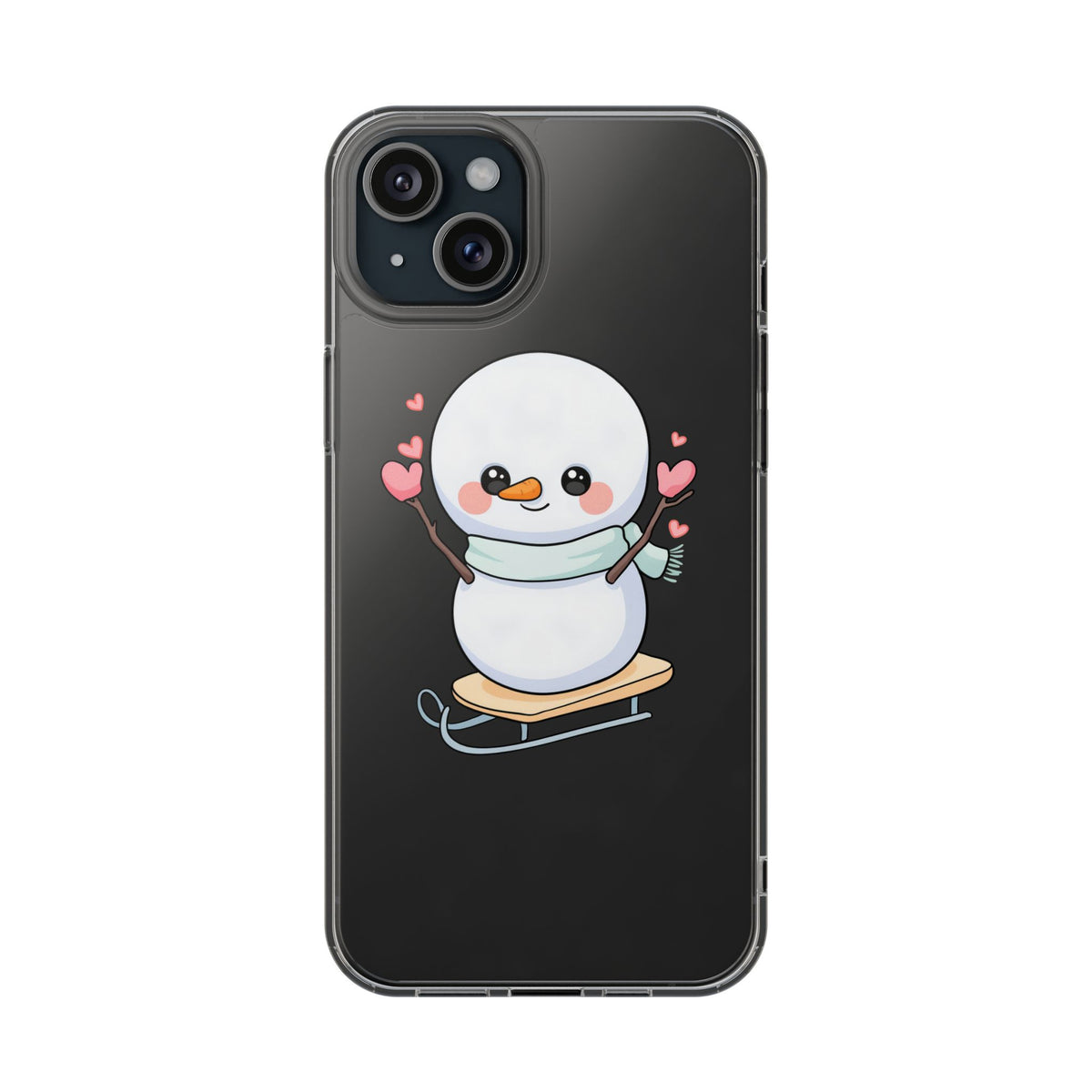 Kawaii Snowman Phone Case, Cute Winter Cheer