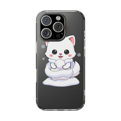 Kawaii Arctic Fox Phone Case, Cute Snow Day Gift