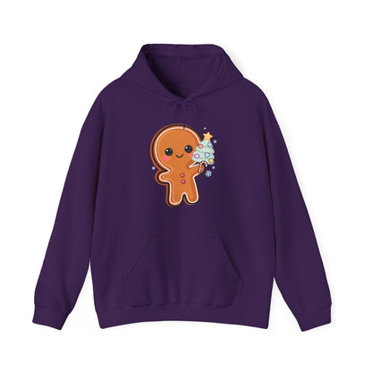 Gingerbread Christmas Hoodie, Kawaii Tree Decorating Sweatshirt