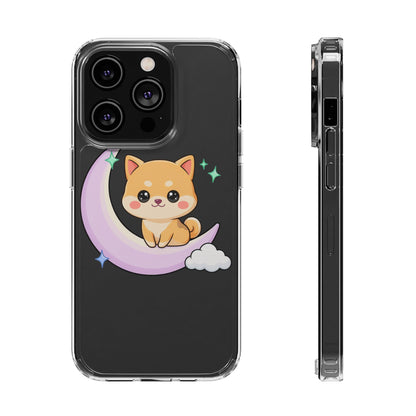 Kawaii Shiba Inu Phone Case – Crescent Moon Cutie