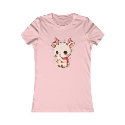 Kawaii Reindeer Christmas Women's Tee for Letter-Writing