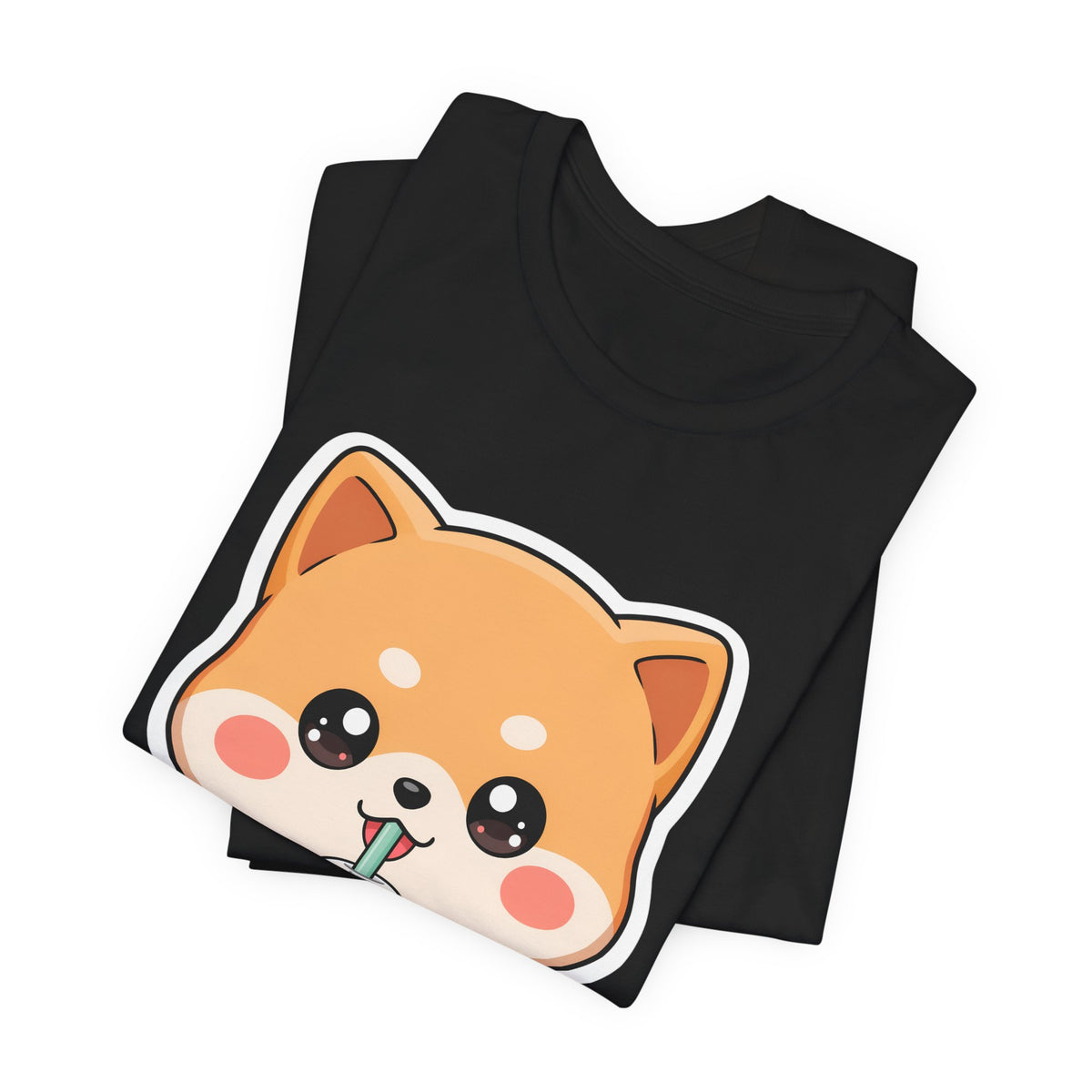 Kawaii Shiba Bubble Tea T-Shirt for Boba Lovers