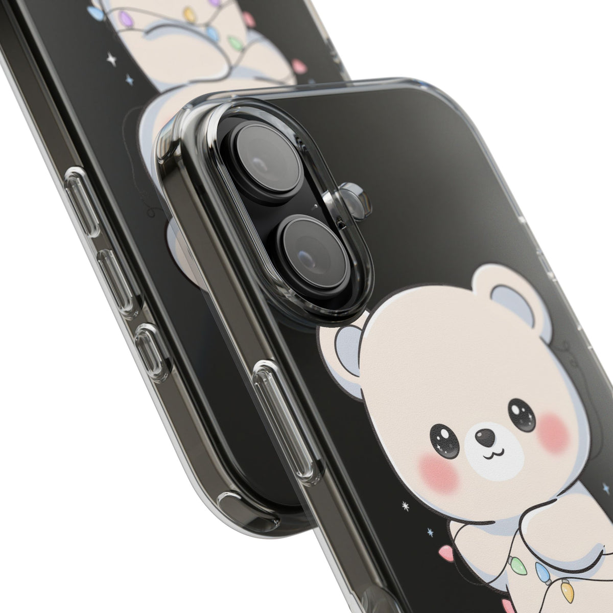 Kawaii Polar Bear Phone Case with Fairy Lights