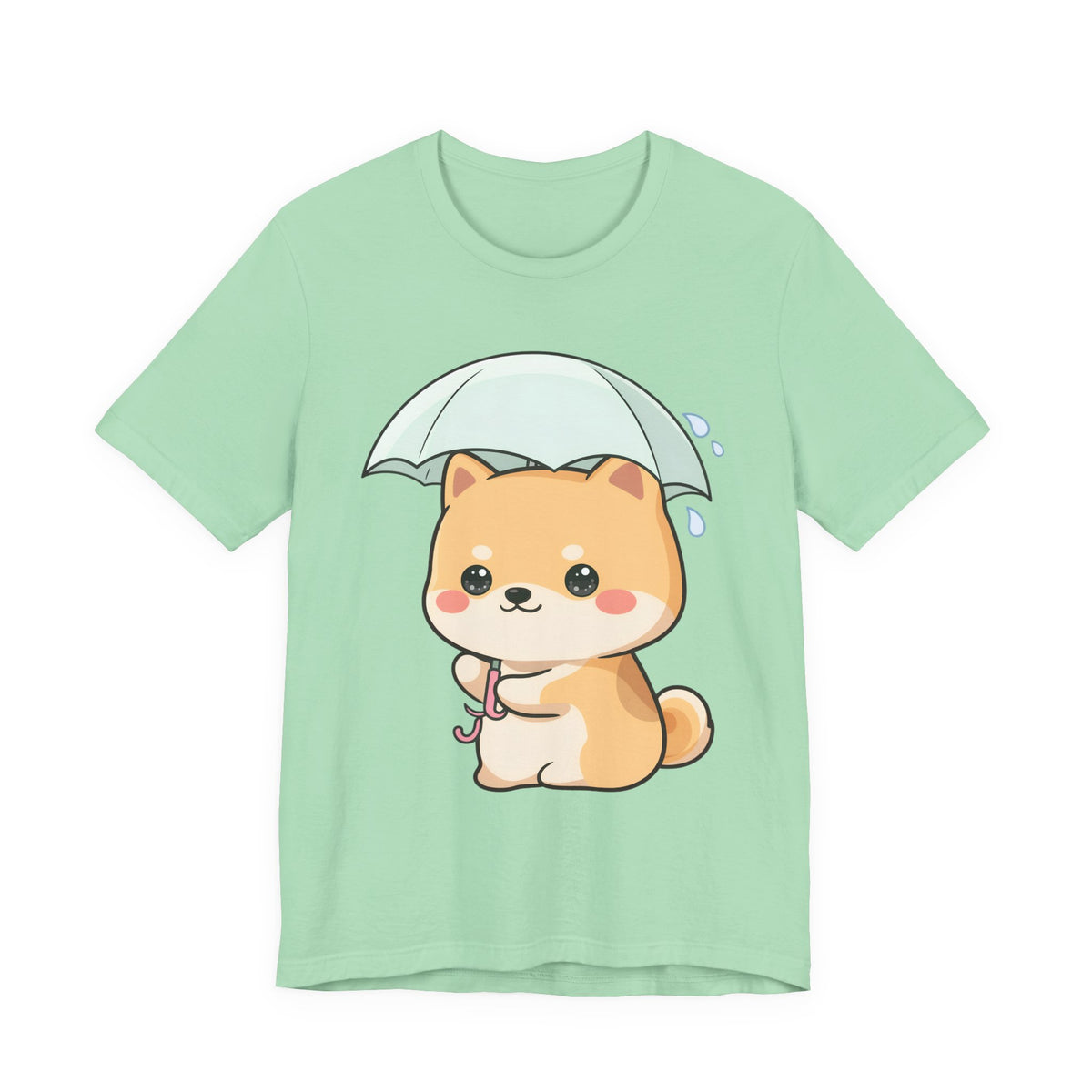 Kawaii Shiba Inu Umbrella T-Shirt for Rainy Day Fans