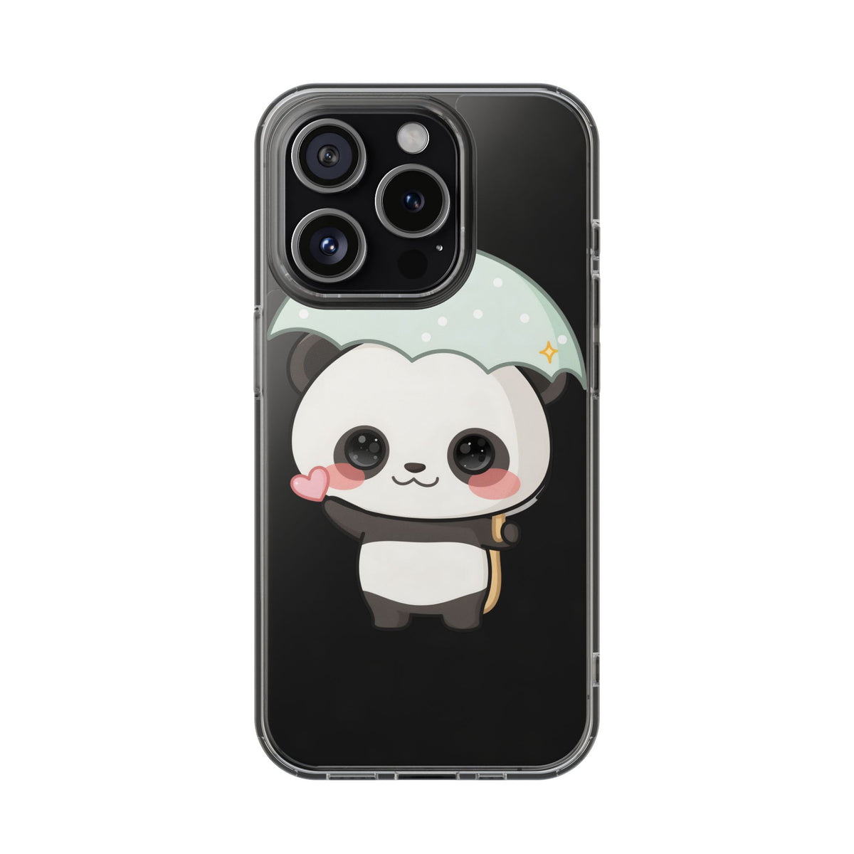 Kawaii Panda Clear Impact-Resistant Phone Case
