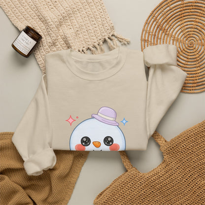 Kawaii Snowman Christmas Sweatshirt, Cute Holiday Gift