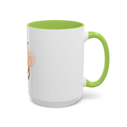 Kawaii Bee Accent Coffee Mug with Pink Heart