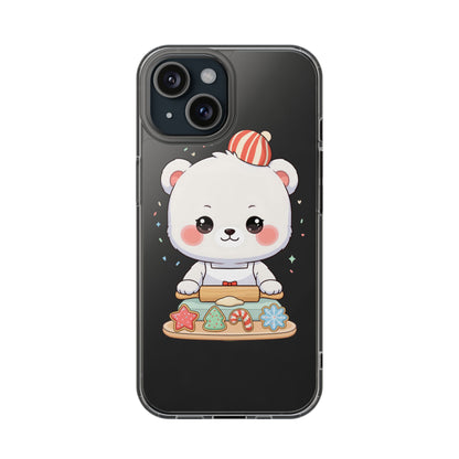 Christmas Bear Cookie Baking Clear Phone Case