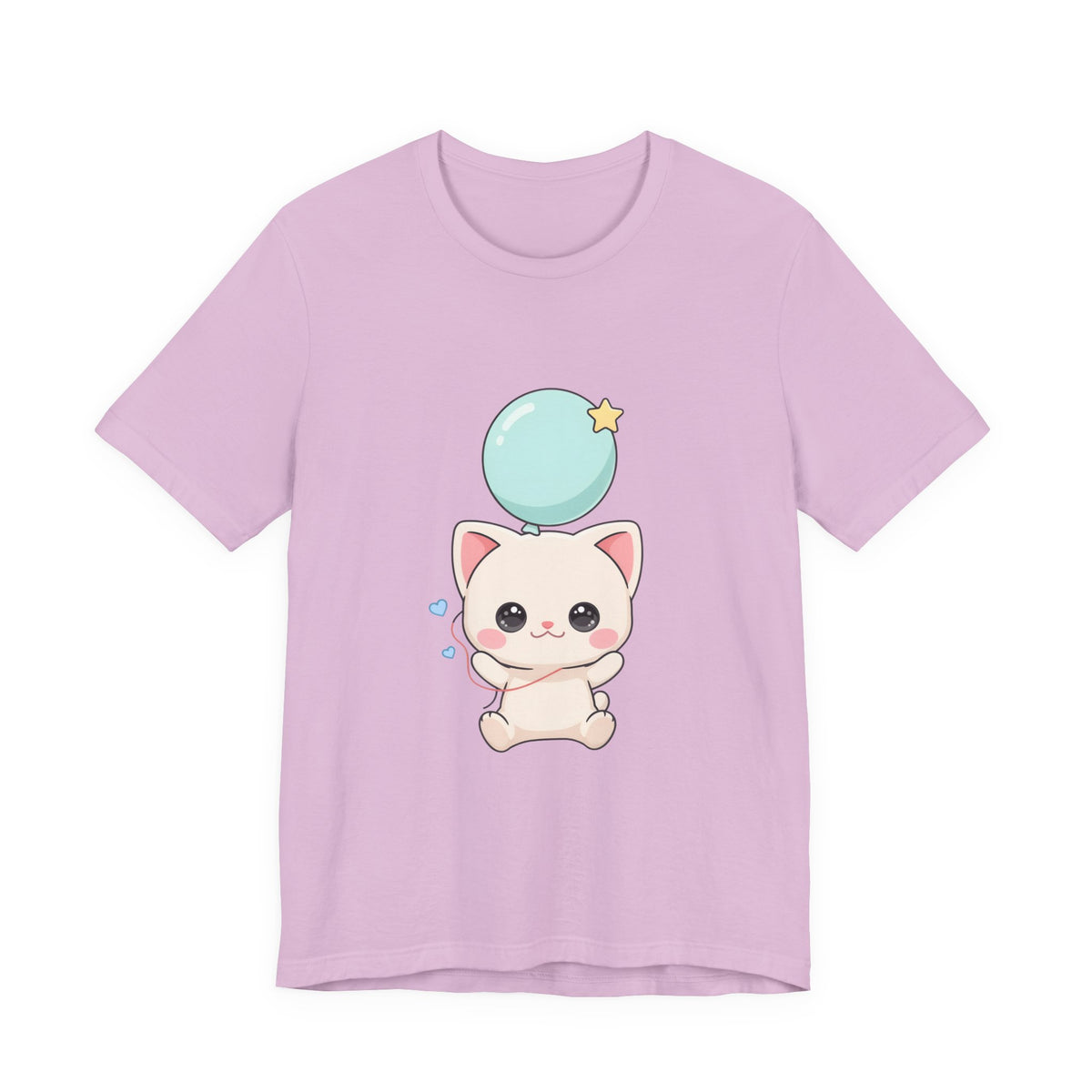 Kawaii Cat Balloon T-Shirt, Cute Chibi Kitty Tee