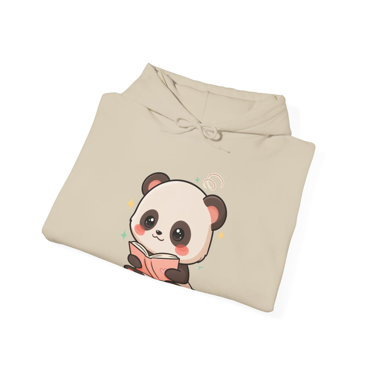 Kawaii Panda Reading Hoodie, Cozy Book Lover Sweatshirt