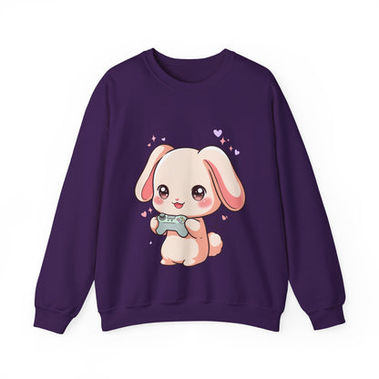 Kawaii Gamer Bunny Sweatshirt for Cozy Gaming Days