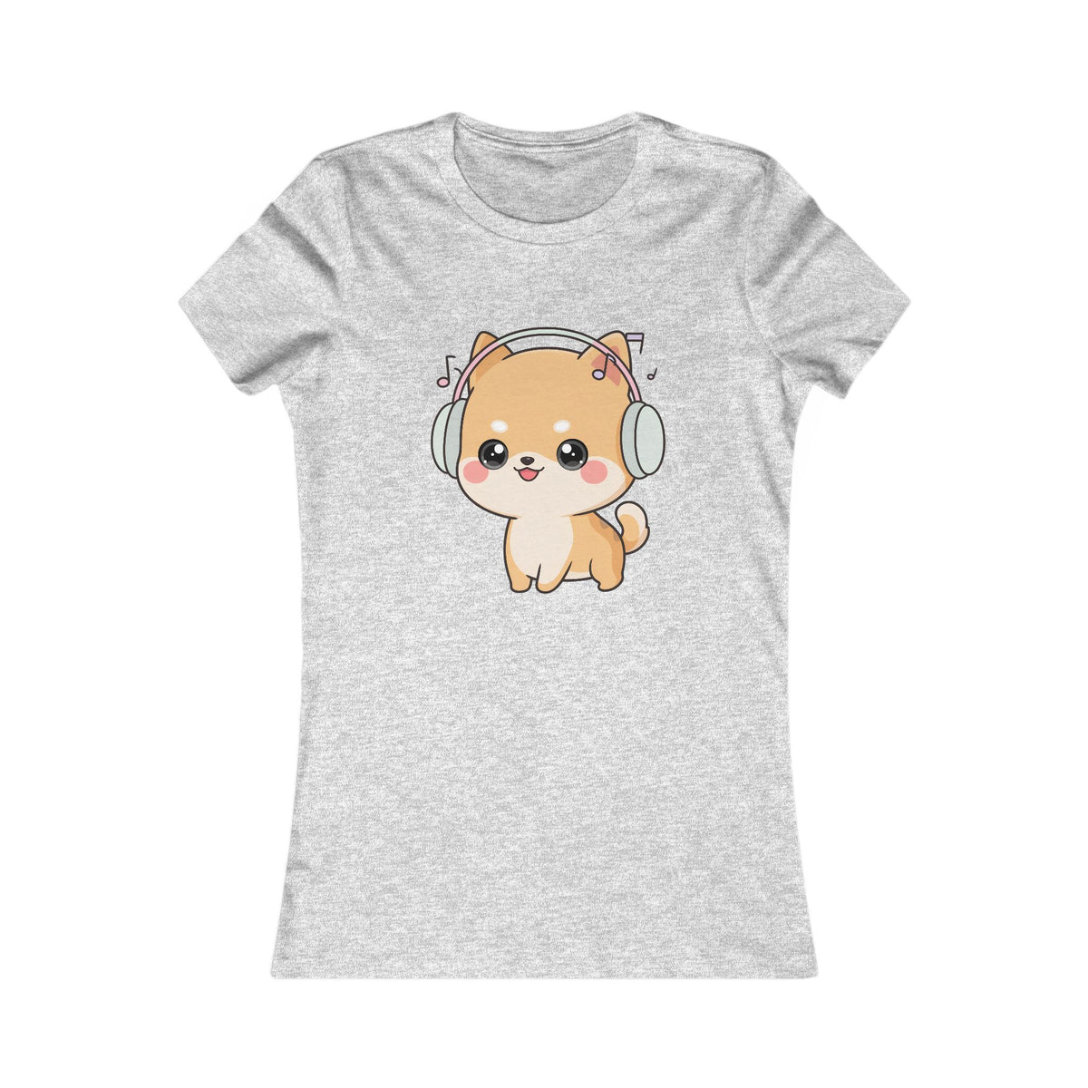 Kawaii Shiba Inu Music Tee for Women