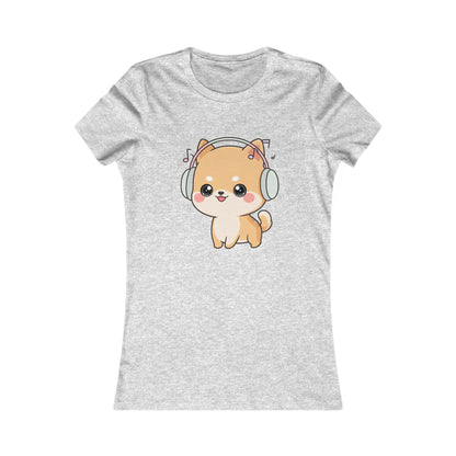 Kawaii Shiba Inu Music Tee for Women