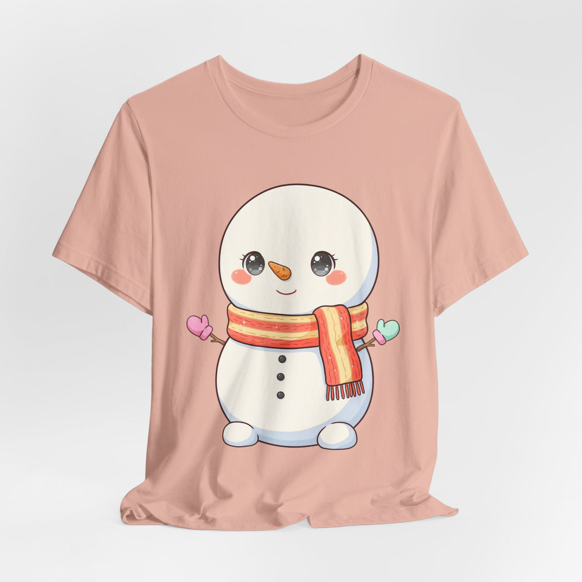 Kawaii Snowman Christmas T-Shirt for Cute Holiday Cheer
