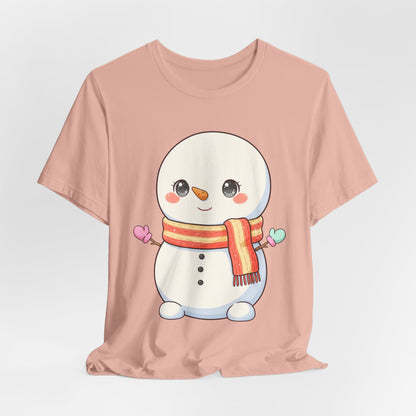 Kawaii Snowman Christmas T-Shirt for Cute Holiday Cheer