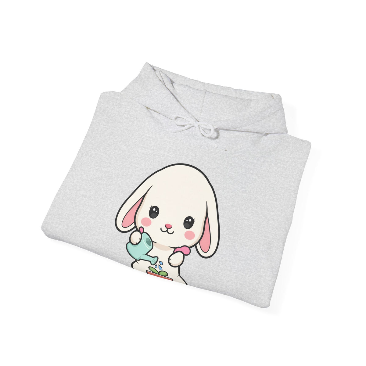 Kawaii Bunny Gardening Hoodie, Cute Plant Lover Sweatshirt