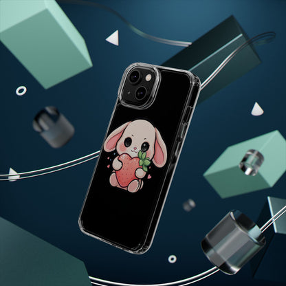 Kawaii Bunny Strawberry Phone Case, Clear Impact-Resistant