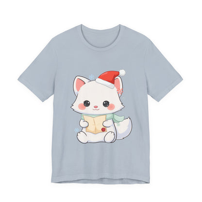 Christmas Arctic Fox T-Shirt for Cozy Holiday Readers
