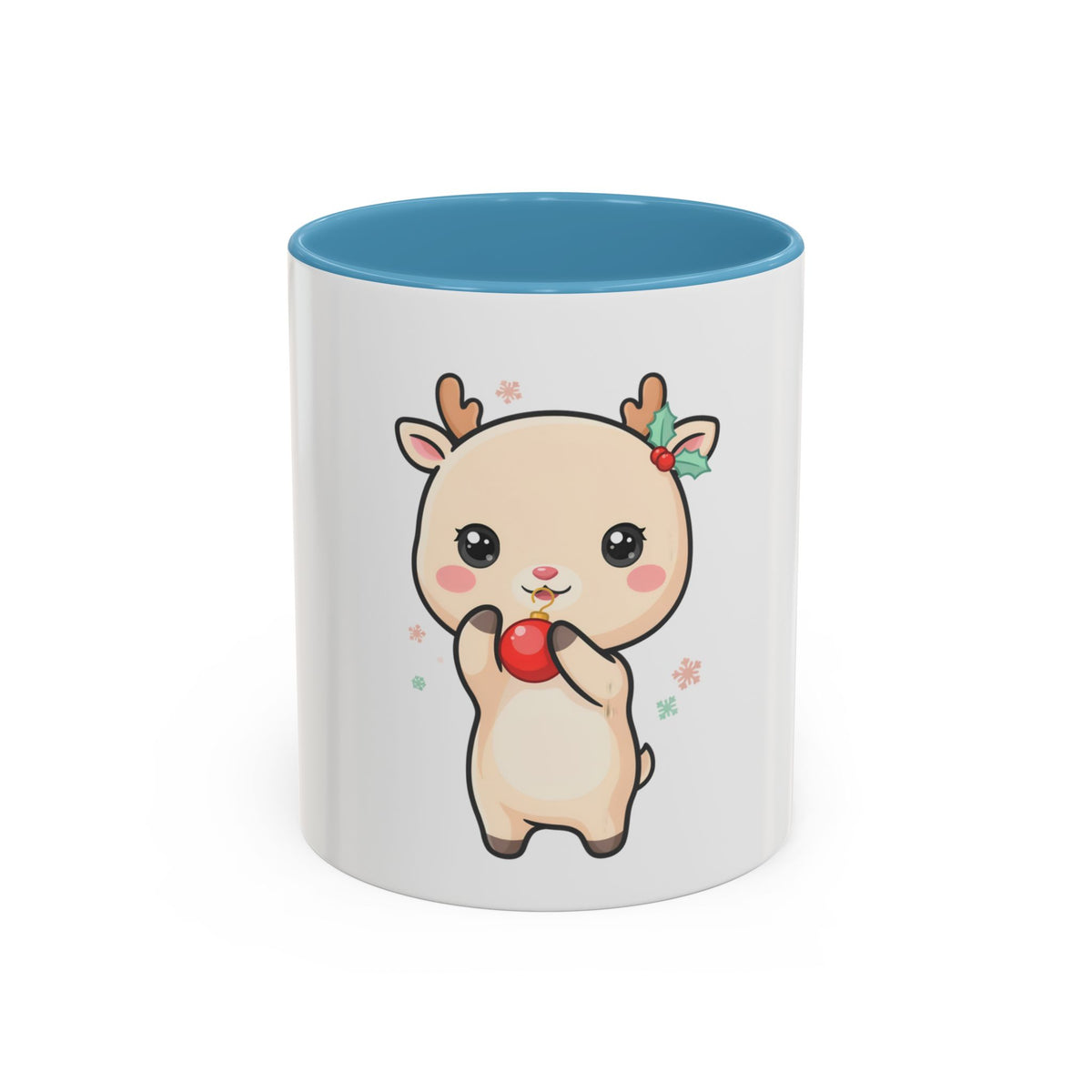 Kawaii Reindeer Christmas Accent Coffee Mug