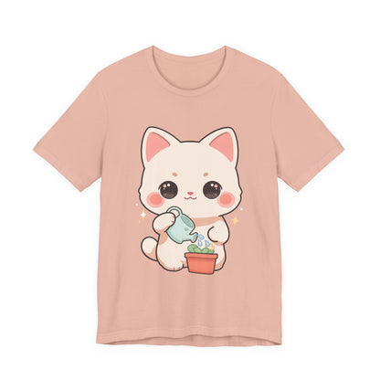 Kawaii Cat Gardening T-Shirt for Plant Lovers