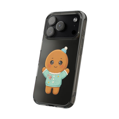 Kawaii Gingerbread Phone Case, Cute Christmas Sweater Cookie