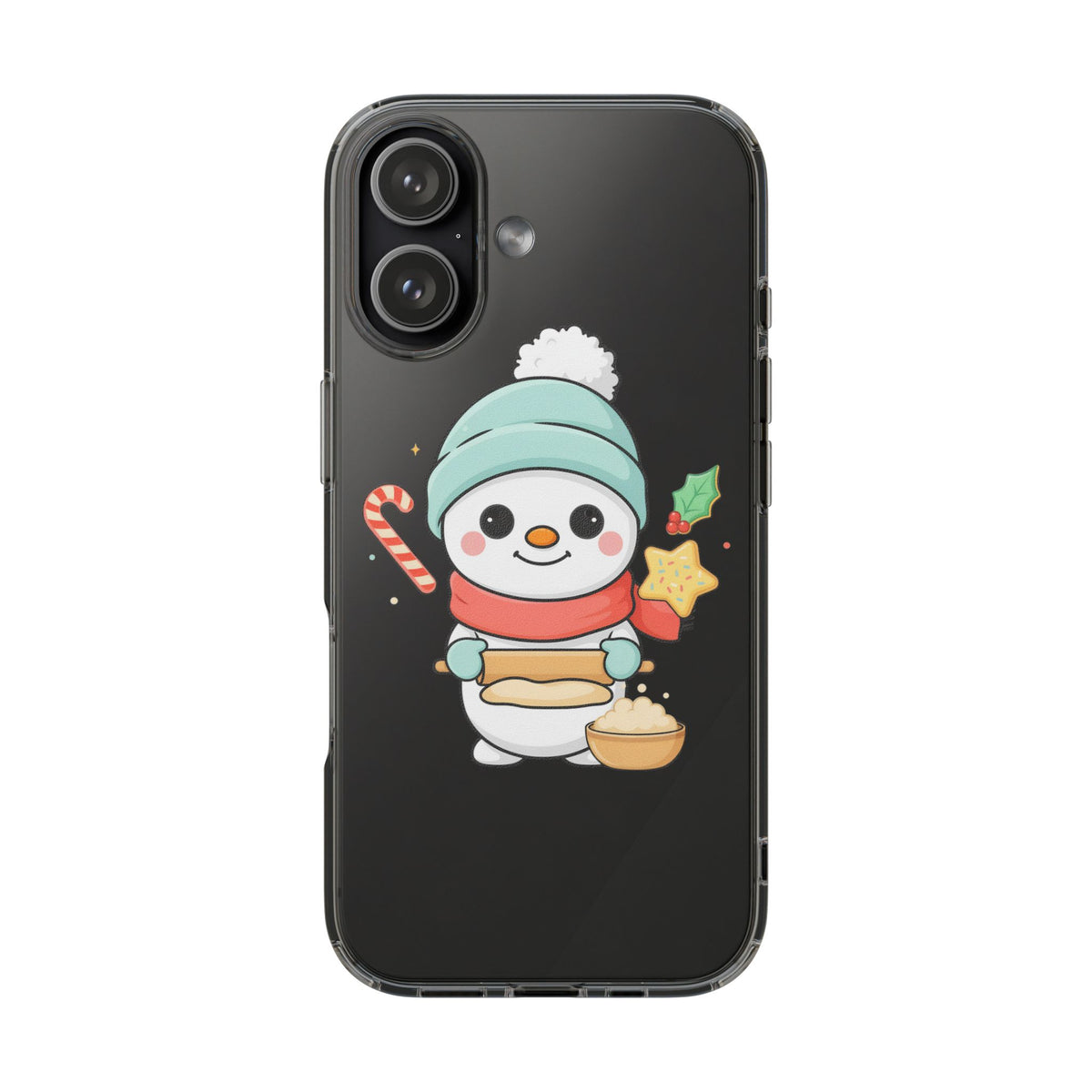 Christmas Snowman Phone Case, Cute Cookie Baker
