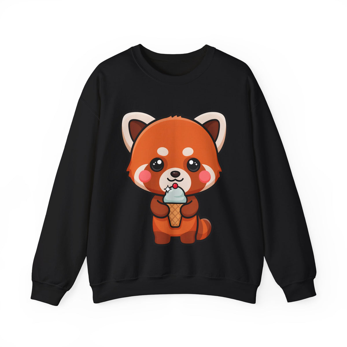 Kawaii Red Panda Sweatshirt, Cute Ice Cream Animal Crewneck