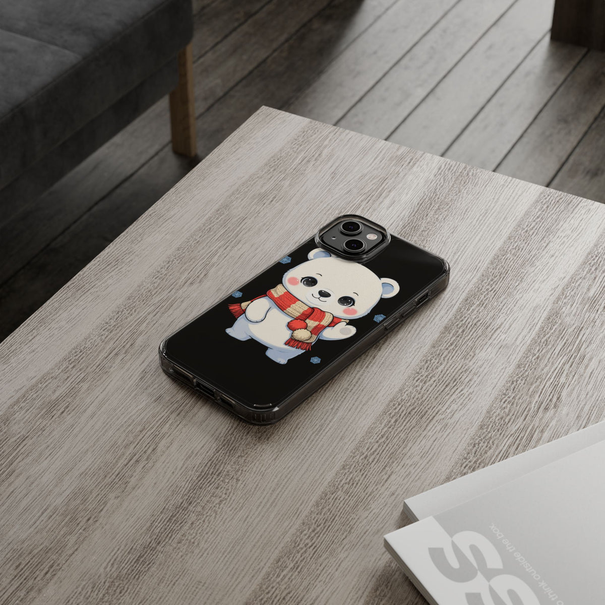 Kawaii Polar Bear Phone Case – Cozy Christmas Cub