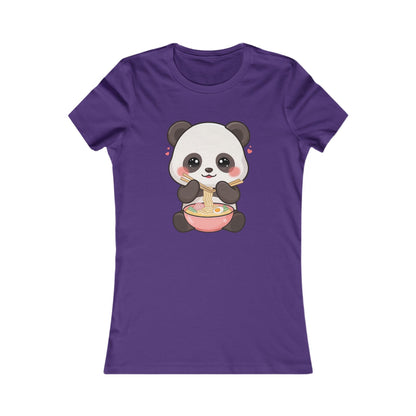 Kawaii Panda Ramen Women's Tee, Cute Noodle Lover Shirt