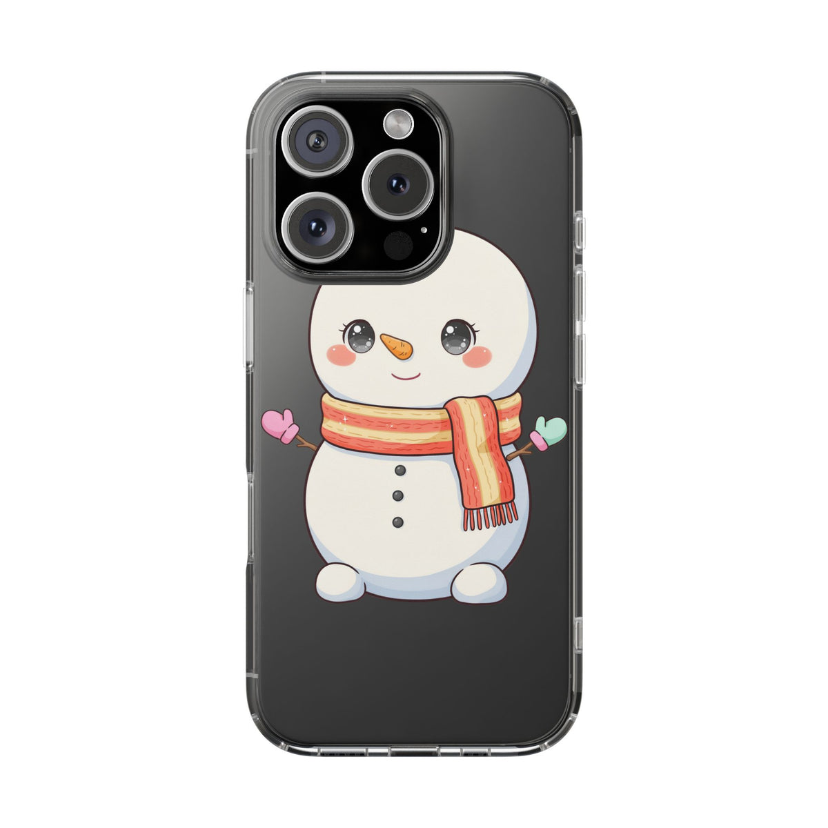 Kawaii Snowman Phone Case – Cute Christmas Clear Case
