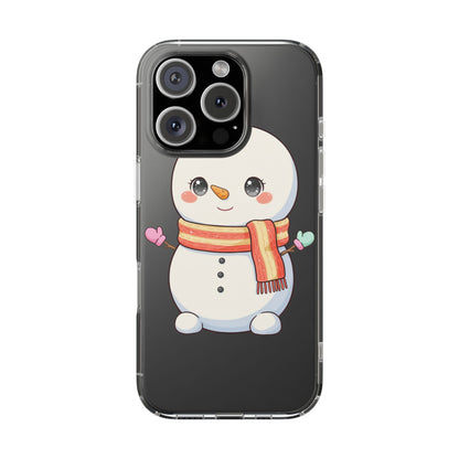 Kawaii Snowman Phone Case – Cute Christmas Clear Case