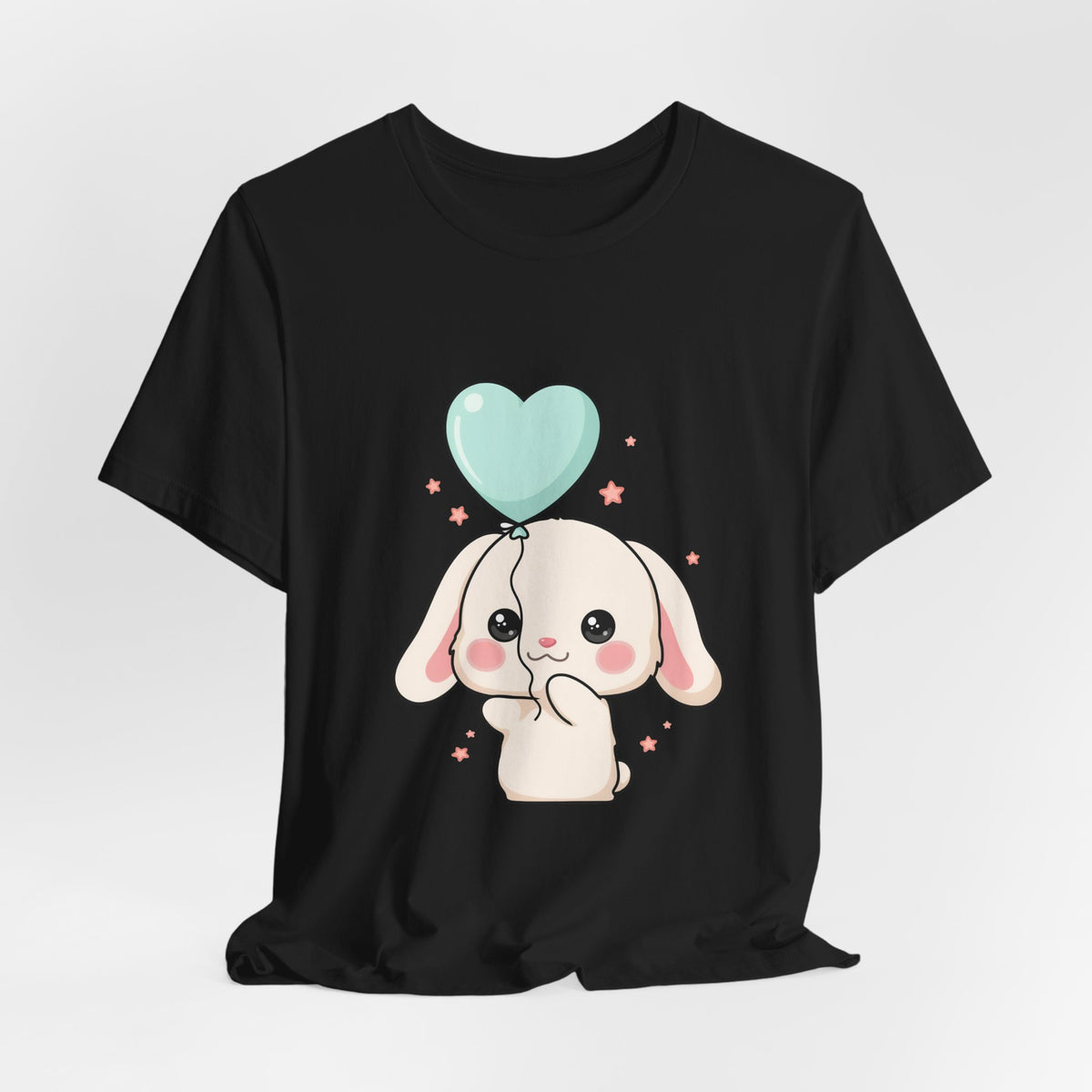 Kawaii Bunny T-Shirt with Balloon – Cute Chibi Rabbit Tee