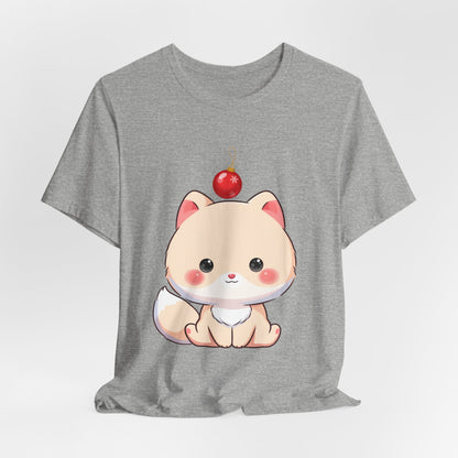 Kawaii Arctic Fox Christmas T-Shirt for Holiday Fans
