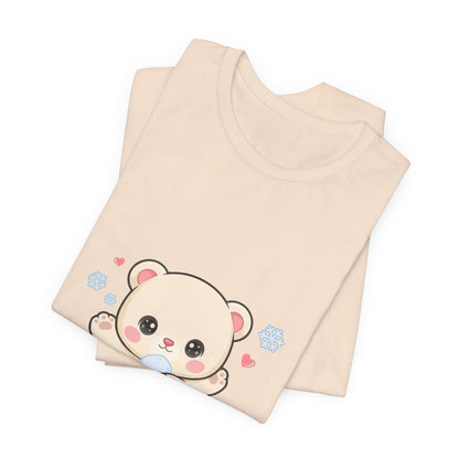 Kawaii Polar Bear Tee, Cute Snow Day Unisex Shirt
