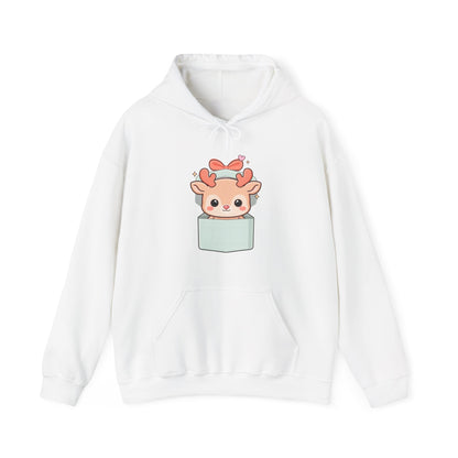 Kawaii Reindeer Hoodie, Gift Box Christmas Sweatshirt