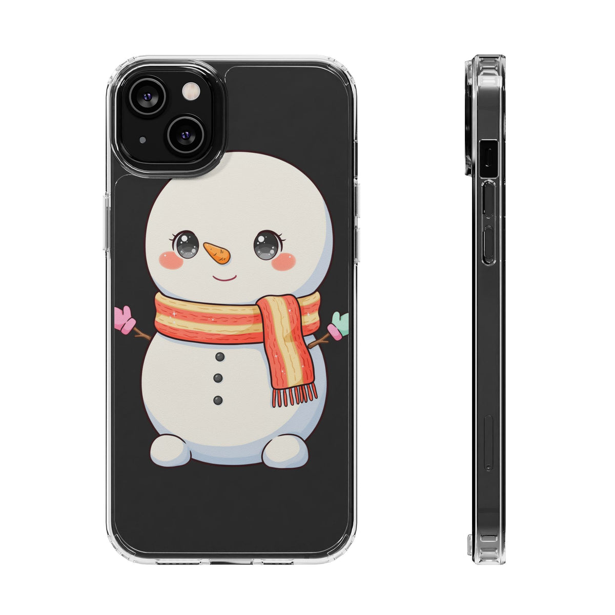 Kawaii Snowman Phone Case – Cute Christmas Clear Case