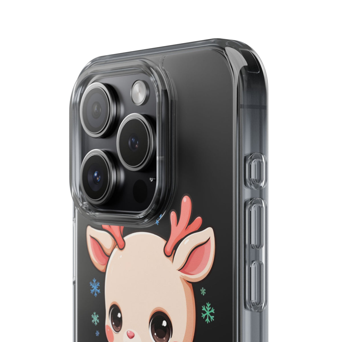 Christmas Reindeer Clear Impact-Resistant Phone Case