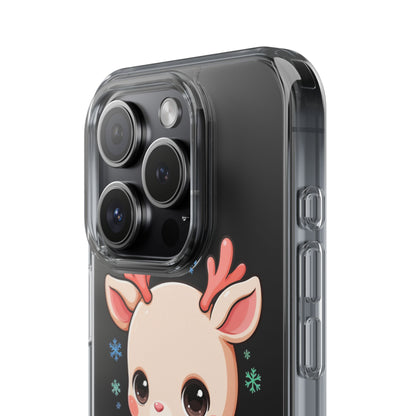 Christmas Reindeer Clear Impact-Resistant Phone Case