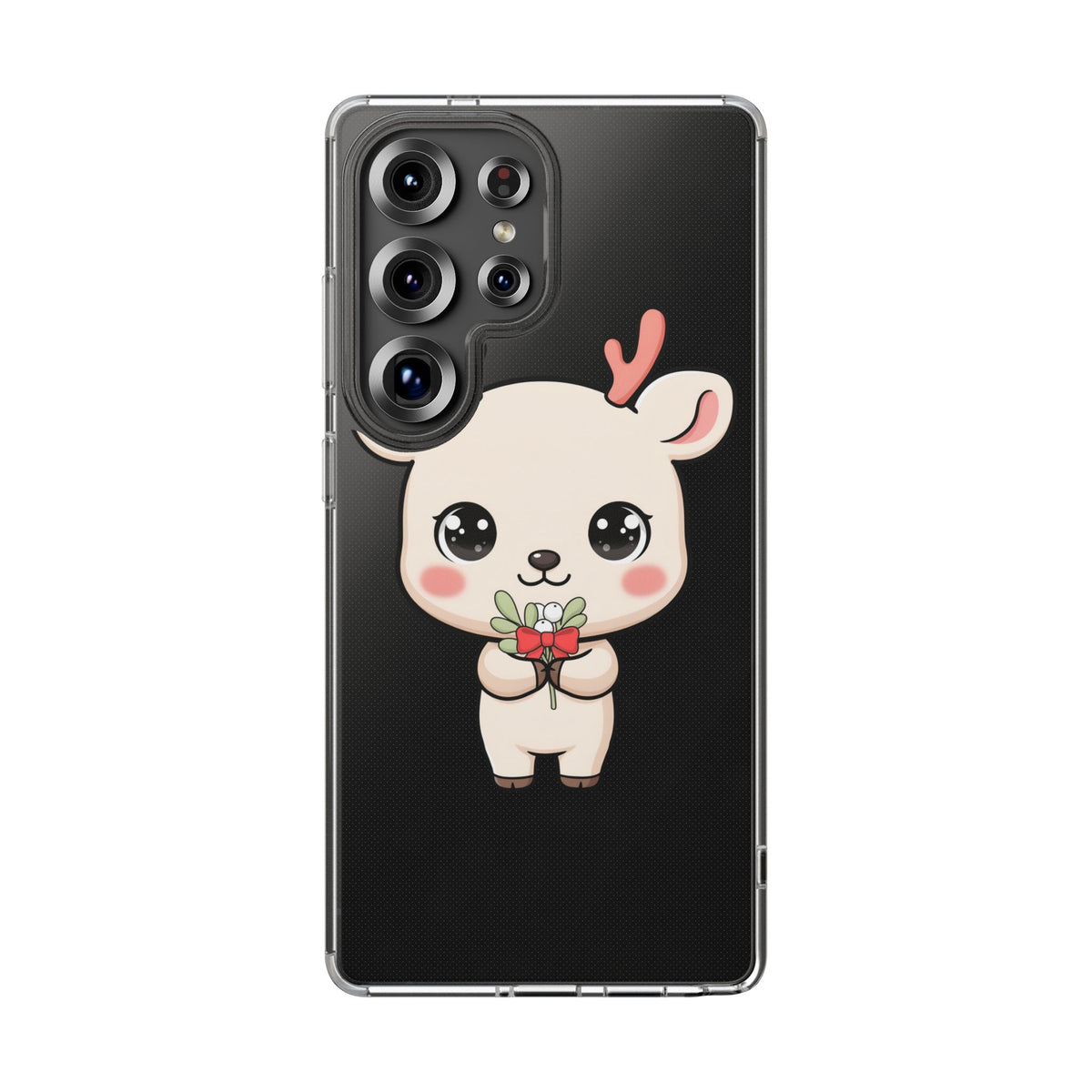 Kawaii Christmas Reindeer Clear Phone Case Gift