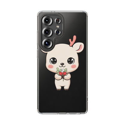 Kawaii Christmas Reindeer Clear Phone Case Gift