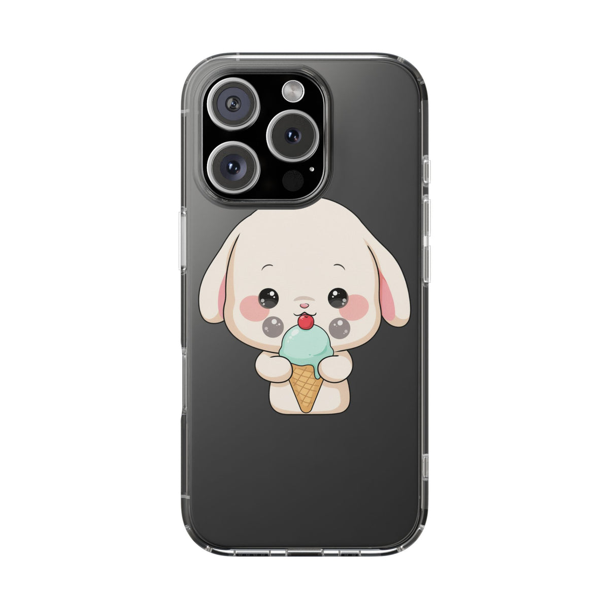 Kawaii Bunny Phone Case, Ice Cream Cutie Clear Case