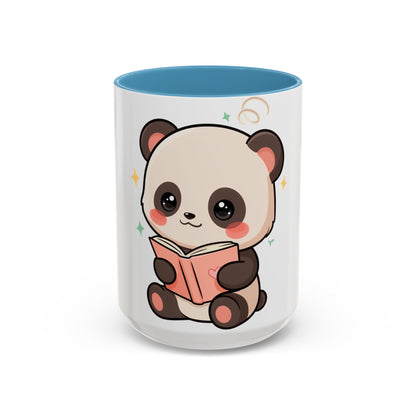 Kawaii Panda Reading Mug, Cute Book Lover Coffee Cup