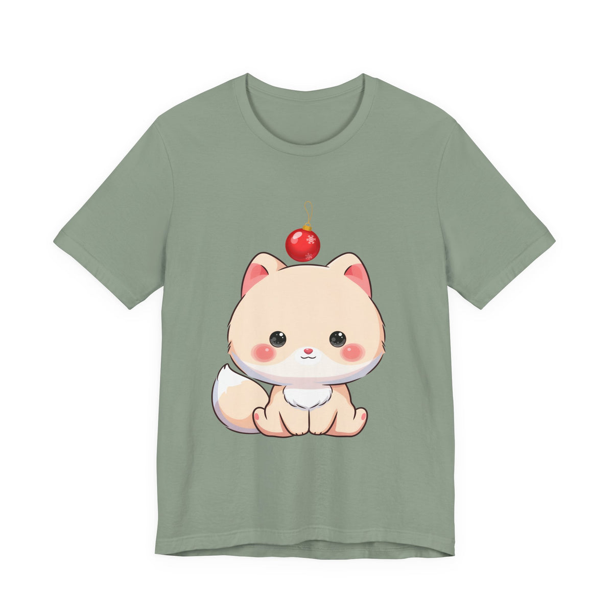 Kawaii Arctic Fox Christmas T-Shirt for Holiday Fans